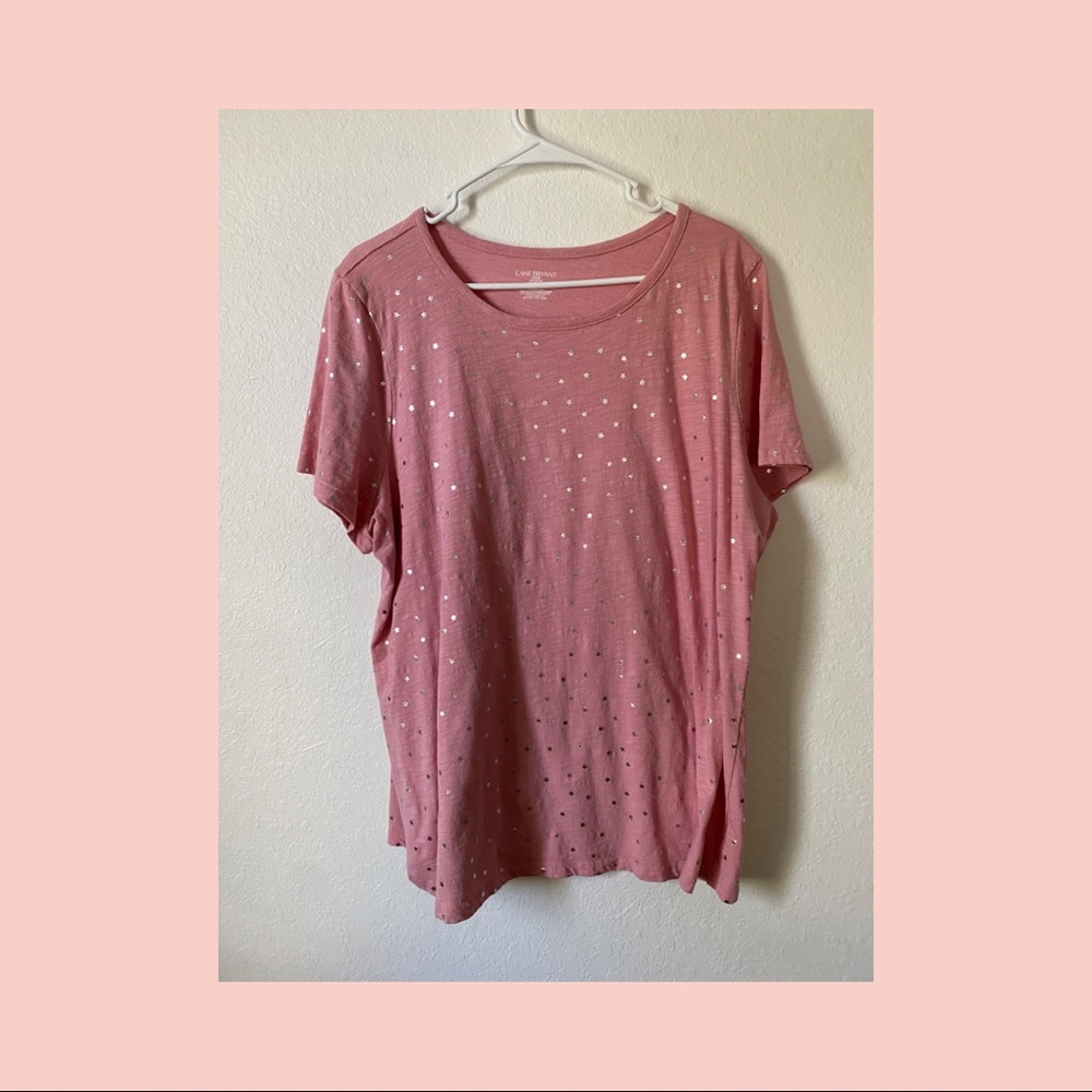 Lane Bryant- pink with silver stars shirt 18/20